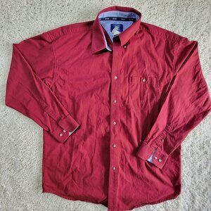 WRANGLER 20X Mens XL Button Up Cowboy Shirt L/S Western Rodeo Red